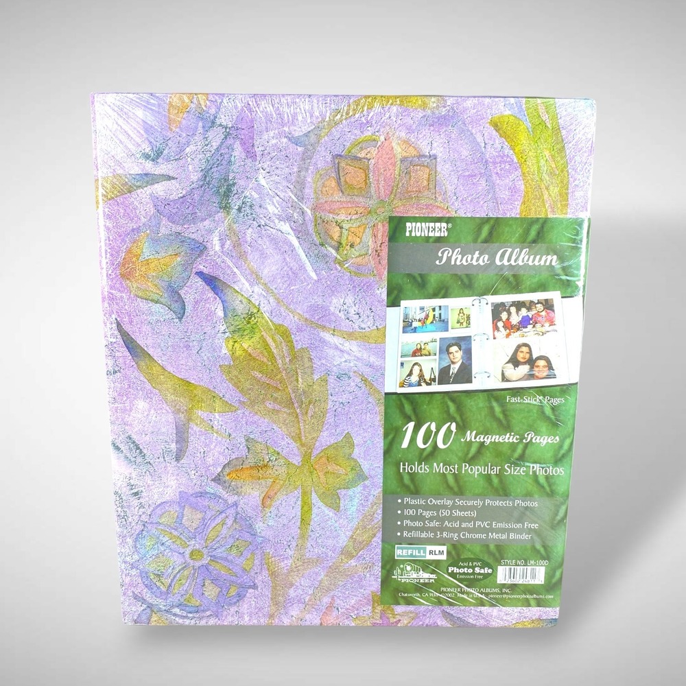 Pioneer Photo Album Lavender Purple 100 Magnetic Pages (50 Sheets) New Old Stock